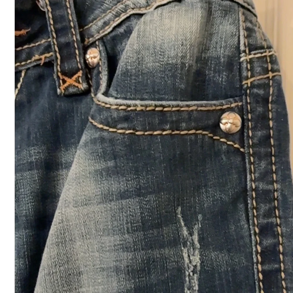 Rock Revival Jen Straight Leg Embellished Denim Jeans RJ8156T49 size 28 Men NOTE